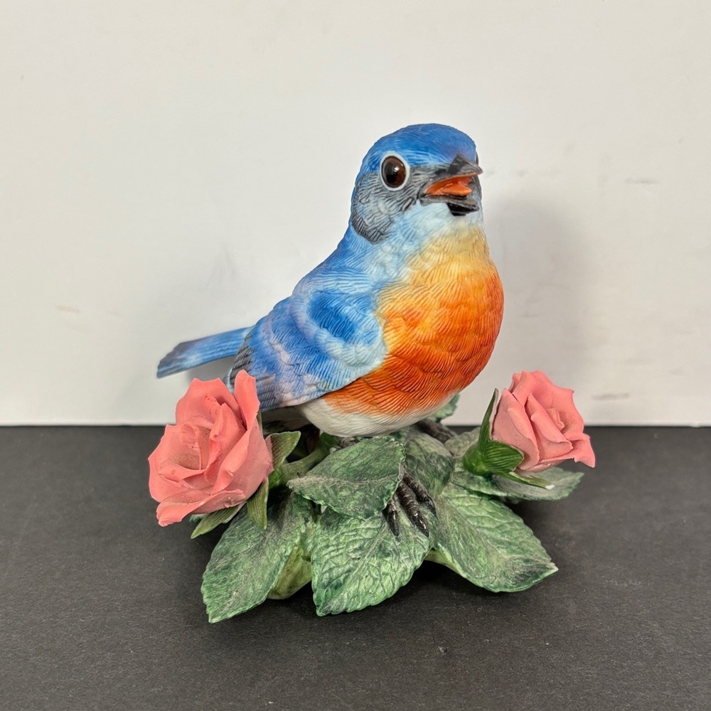 Lenox Eastern Bluebird Porcelain Figurine Roses Vintage Collectible Cottagecore